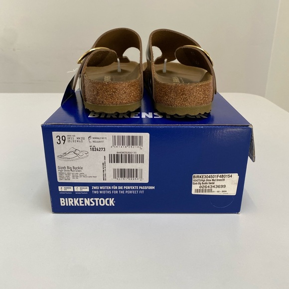 Birkenstock Gizeh Big Buckle Sandal High Shine Mud Green sz 39EU/8US New in Box - Picture 6 of 7